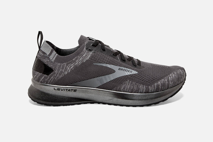 Brooks Levitate 4 Mens Australia - Road Running Shoes - Black/Grey/Black (095-GMXLB)